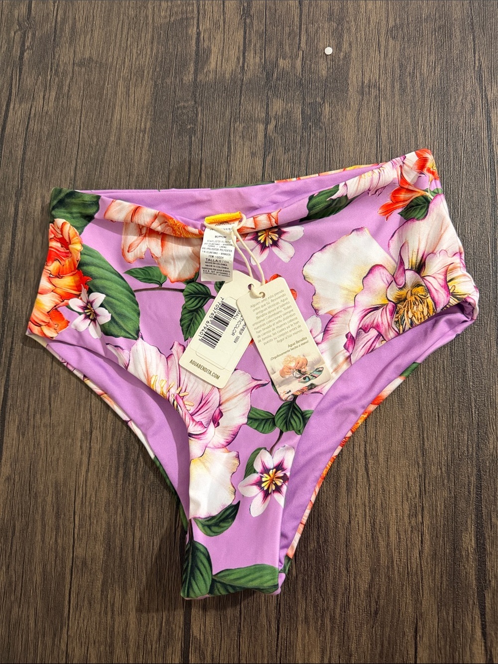 Agua Bendita Arielle Lavender Floral Ruffle Reversible Swimming Suit Set - Picture 7 of 13